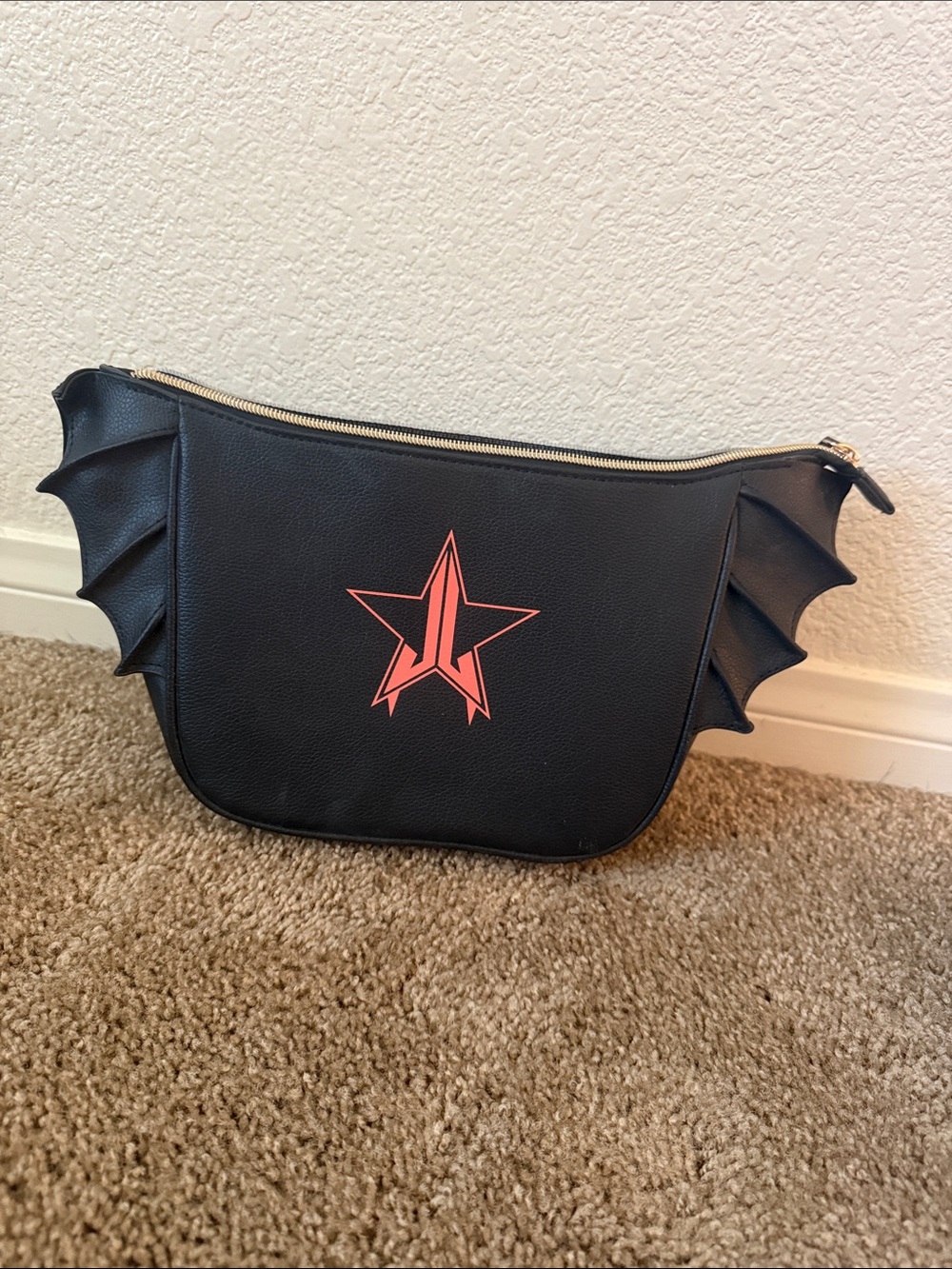 Jeffrey star special edition Halloween black bat wing makeup bag